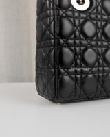 Dior My Lady Dior Small | Black Lambskin Light Gold Hardware-details