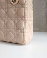 Dior My ABC Lady Dior Small | Caramel Beige Lambskin Light Gold Hardware-details