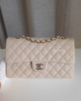 Chanel Classic Flap Medium | Beige Caviar Light Gold Hardware-front1