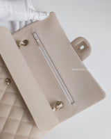 Chanel Classic Flap Medium | Beige Caviar Light Gold Hardware-details