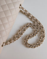 Chanel Classic Flap Medium | Beige Caviar Light Gold Hardware-details