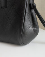Chanel Small Shopping Tote | Black Caviar Gold Hardware-details