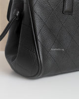 Chanel Small Shopping Tote | Black Caviar Gold Hardware-details