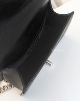 Chanel Boy Chevron Small | Black Caviar Silver Hardware-details