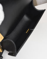 Chanel Boy Small | Black Caviar Brushed Gold Hardware-details