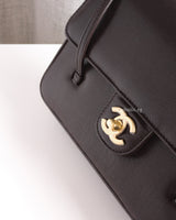 Chanel Preppy Coco Small | 26P Brown Caviar Brushed Gold Hardware-details