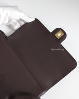 Chanel Preppy Coco Small | 26P Brown Caviar Brushed Gold Hardware-details