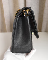 Chanel Classic Flap Jumbo | Black Caviar Gold Hardware-side