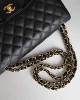 Chanel Classic Flap Jumbo | Black Caviar Gold Hardware-details