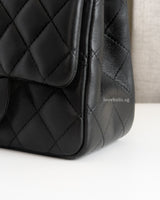 Chanel Classic Flap Mini Square | Black Lambskin Light Gold Hardware-details