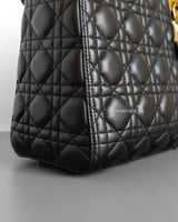 Dior Lady Dior Medium | Black Lambskin Gold Hardware-details