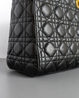 Dior Lady Dior Medium | Black Lambskin Gold Hardware-details