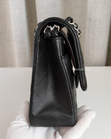 Chanel Classic Flap Medium | Black Lambskin Silver Hardware-side