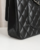 Chanel Classic Flap Medium | Black Lambskin Silver Hardware-details