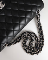 Chanel Classic Flap Medium | Black Lambskin Silver Hardware-details