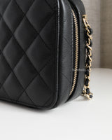 Chanel Camera Bag Black Caviar Light Gold Hardware-details