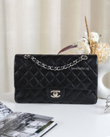 Chanel Classic Flap Medium | Black Lambskin Silver Hardware-front