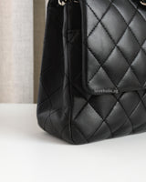 Chanel Classic Flap Medium | Black Lambskin Silver Hardware-details
