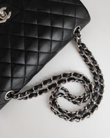 Chanel Classic Flap Medium | Black Lambskin Silver Hardware-details