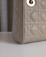 Dior Lady Dior Mini | Natural Beige Lambskin Light Gold Hardware-details