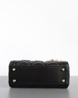 Dior Lady Dior Mini | Black Lambskin Light Gold Hardware-details