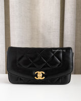 Chanel Diana Reissue Small | Black Lambskin Brushed Gold Hardware-front1