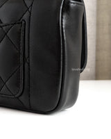 Chanel Diana Reissue Small | Black Lambskin Brushed Gold Hardware-details