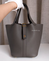 Hermes Picotin Lock 18 Etain Taurillon Clemence Gold Hardware-front1