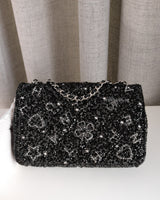 Chanel Classic Flap Mini Rectangle | 24K Crystal Strass Silver Hardware-back