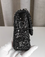Chanel Classic Flap Mini Rectangle | 24K Crystal Strass Silver Hardware-side