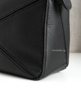 Loewe Mini Puzzle Black Calfskin Silver Hardware-details