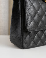 Chanel Classic Flap Medium | Black Caviar Gold Hardware-details