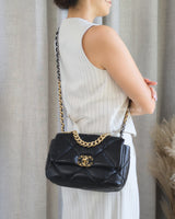 Chanel Chanel 19 Small | Black Lambskin Multicolored Hardware-model