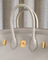 Hermes Birkin Retourne 25 | Beton Togo Gold Hardware-details