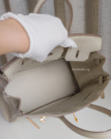 Hermes Birkin Retourne 25 | Beton Togo Gold Hardware-details