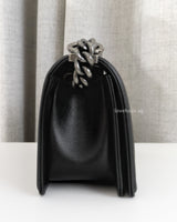 Chanel Boy Small | Black Caviar Ruthenium Hardware-details