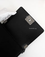 Chanel Boy Small | Black Caviar Ruthenium Hardware-details