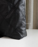 Chanel 22 Small | Black Calfskin Brushed Gold Hardware-details