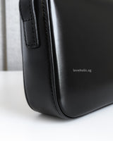 Celine Triomphe Shoulder Bag Black Shiny Calfskin Gold Hardware-details