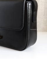 Celine Triomphe Shoulder Bag Black Shiny Calfskin Gold Hardware-details
