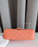 Chanel Pearl Crush Mini Rectangle Salmon Lambskin Brushed Gold Hardware-details