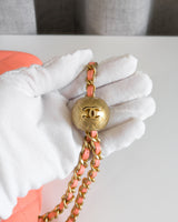 Chanel Pearl Crush Mini Rectangle Salmon Lambskin Brushed Gold Hardware-details