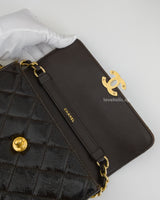 Chanel Mini Flap Bag Patent Lambskin | Dark Brown Patent Leather Gold Hardware-details