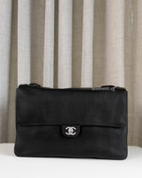Chanel Maxi Flap 38cm | Black Caviar Silver Hardware-front1