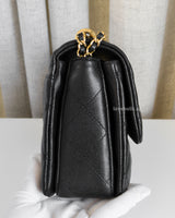 Chanel Mini Flap Bag | Black Caviar Gold Hardware-side