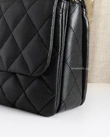 Chanel Mini Flap Bag | Black Caviar Gold Hardware-details