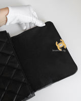 Chanel Mini Flap Bag | Black Caviar Gold Hardware-details