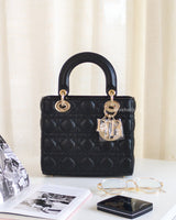 Dior My ABC Lady Dior Small | Black Lambskin Light Gold Hardware-front