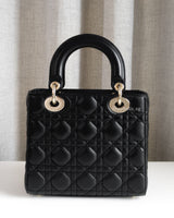 Dior My ABC Lady Dior Small | Black Lambskin Light Gold Hardware-back