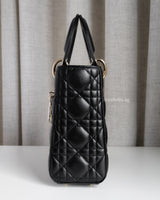 Dior My ABC Lady Dior Small | Black Lambskin Light Gold Hardware-side